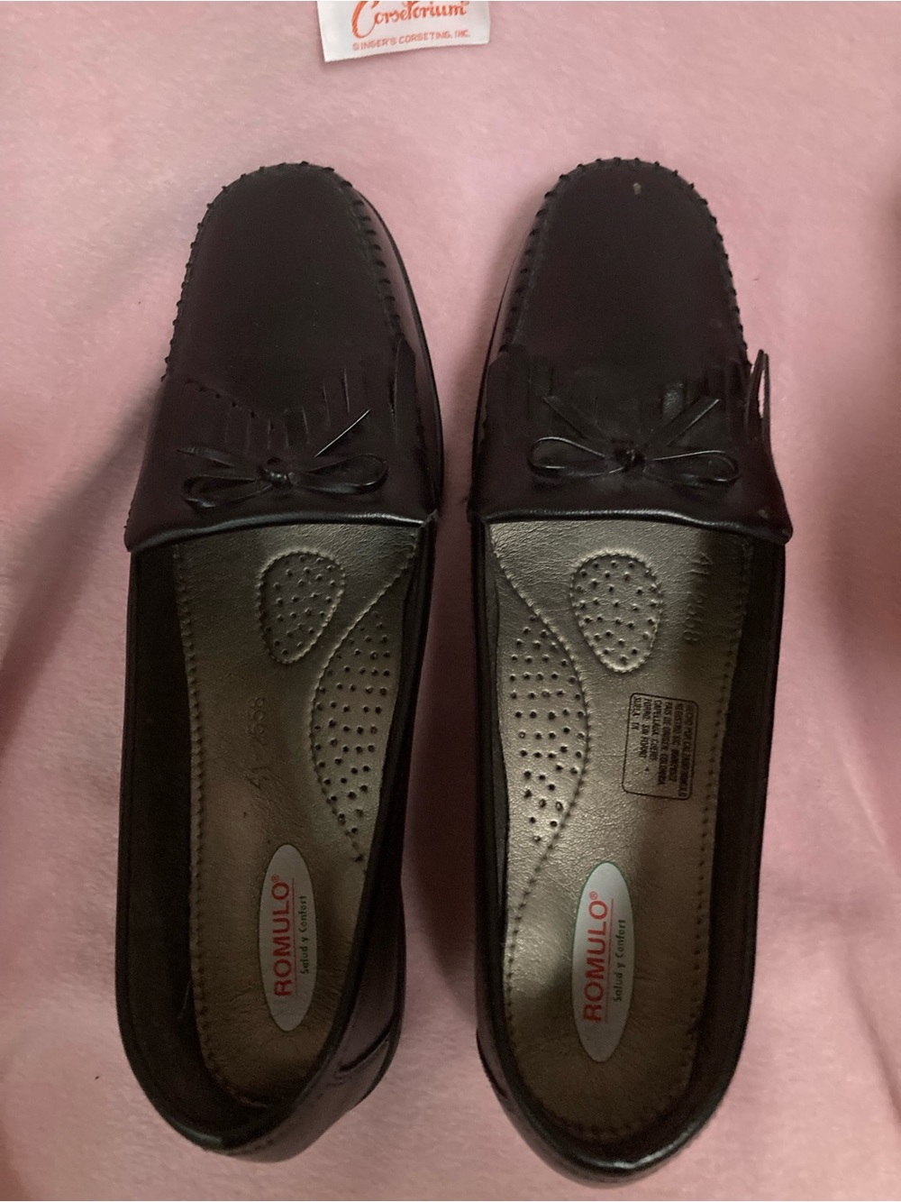 Romulo Black Slip-On Loafers with Bow Detail Eu 41 New with out box